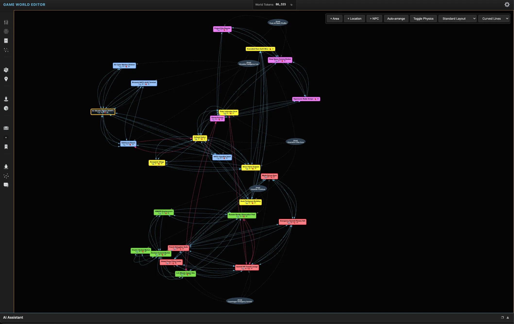 Synthasia World Editor graph view