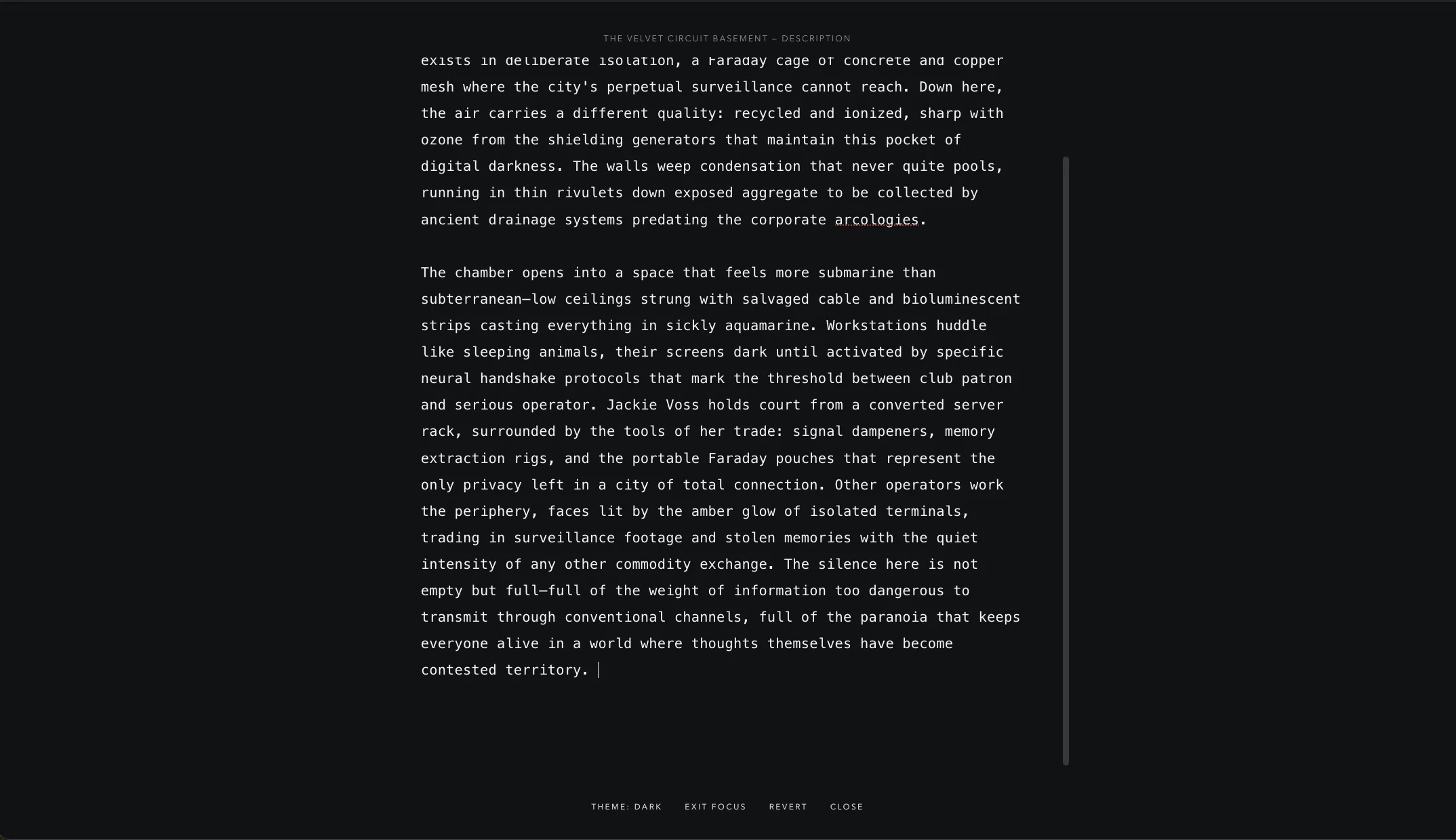 Synthasia focus writing mode
